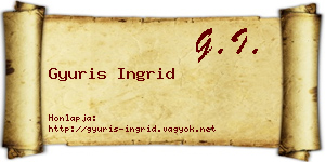 Gyuris Ingrid névjegykártya